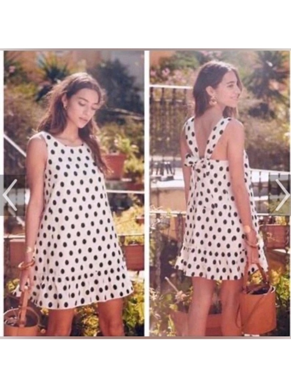 Sézane Mathilde Black & White Polka Dot Mini Dress Size 36 US 4